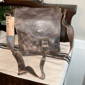 NWT Bed Stu Leather Venice Beach Crossbody Shoulder Bag Teak Lux MSRP $240